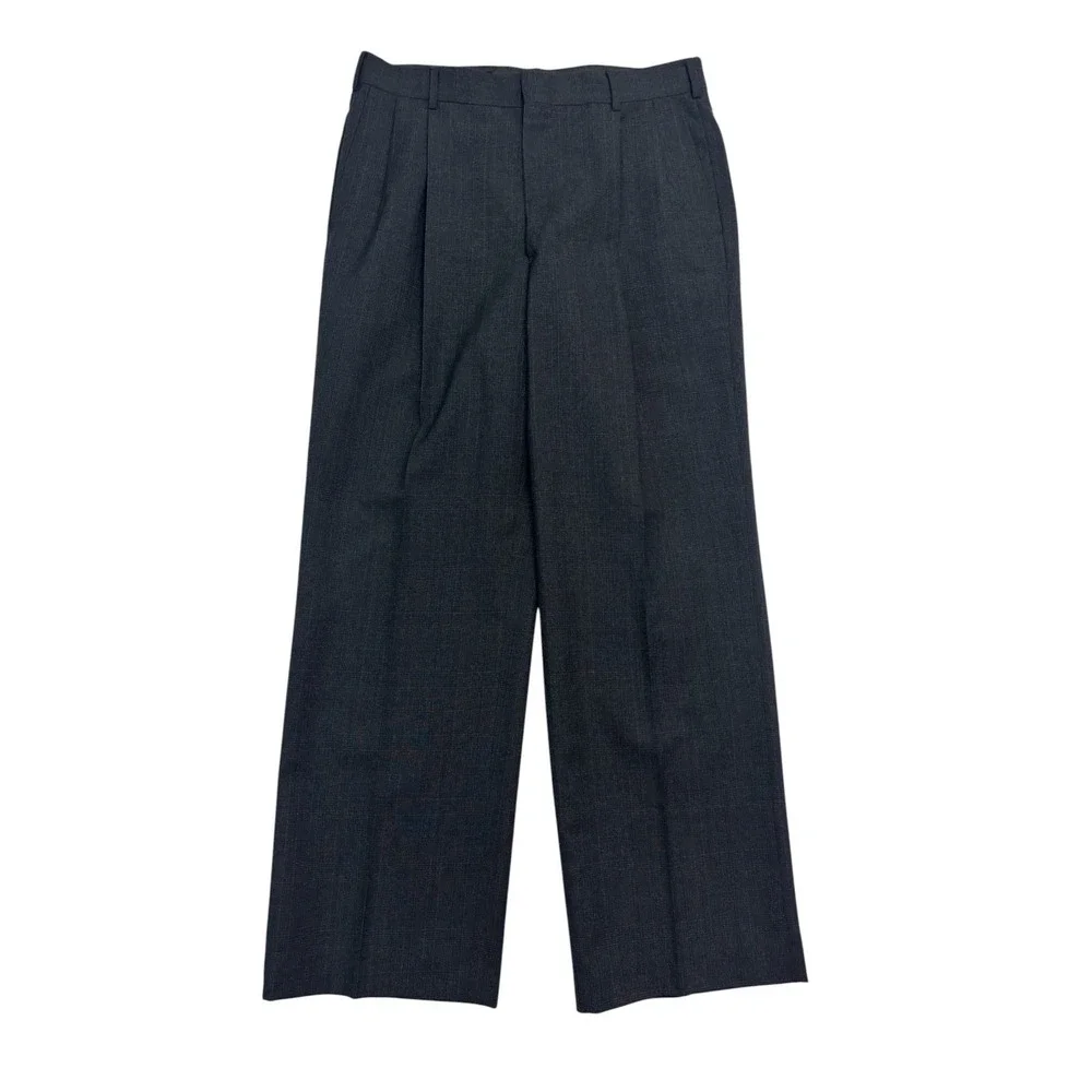 vtg 90s Polo Ralph Lauren 40R 32x30 Charcoal Plaid 2pc Pant Suit Wool USA Pleat